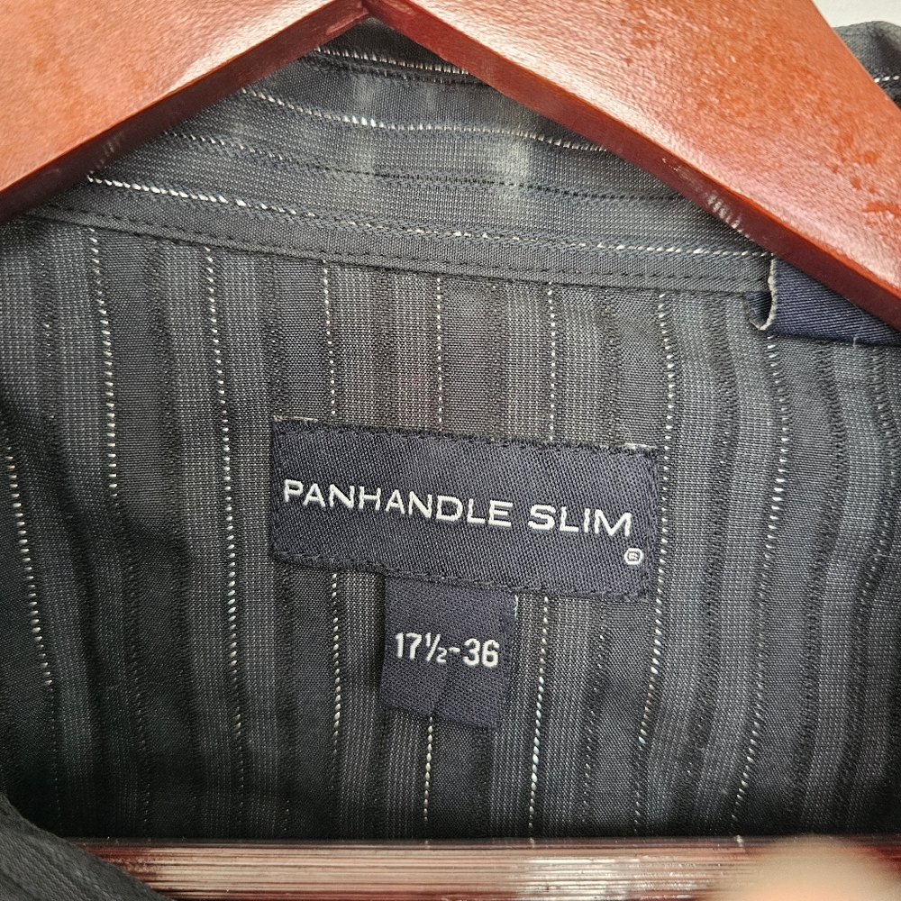 Panhandle Slim Mens 17.5 -36 Black Gold Western Style Cowboy Snap Button Top - Picture 5 of 12